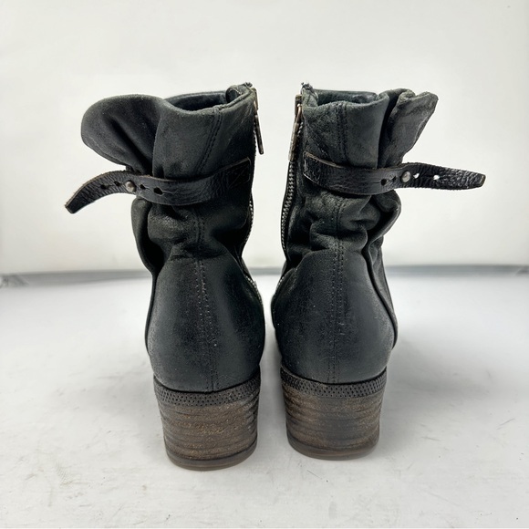 A.S.98 Caralyn Smoke Black Weatern Biker Moto Leather Booties Size 38/US 7.5 - Picture 3 of 12